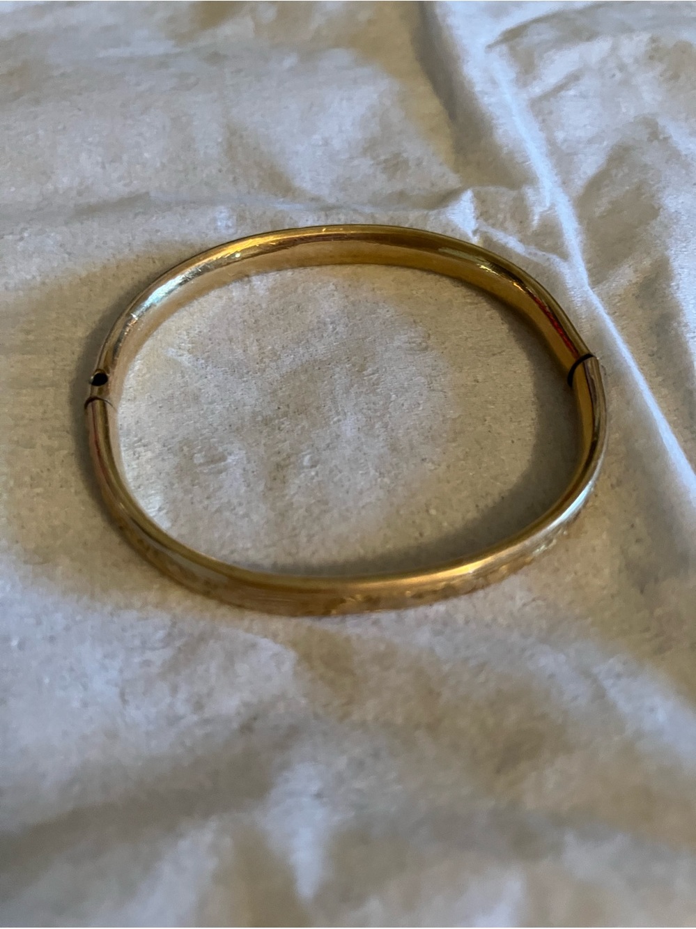 Gold Tone Hinged Bangle Bracelet - childs Jewelry